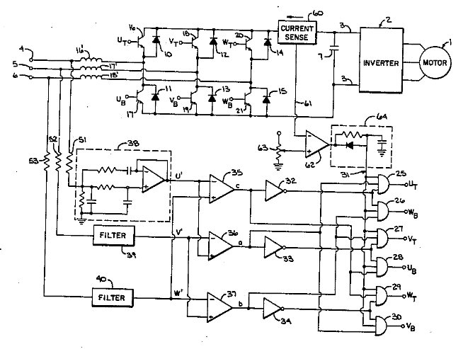 Patent 4,620,272  -- Line-regenerative motor controller with current limiter, Inventor Don Fulton